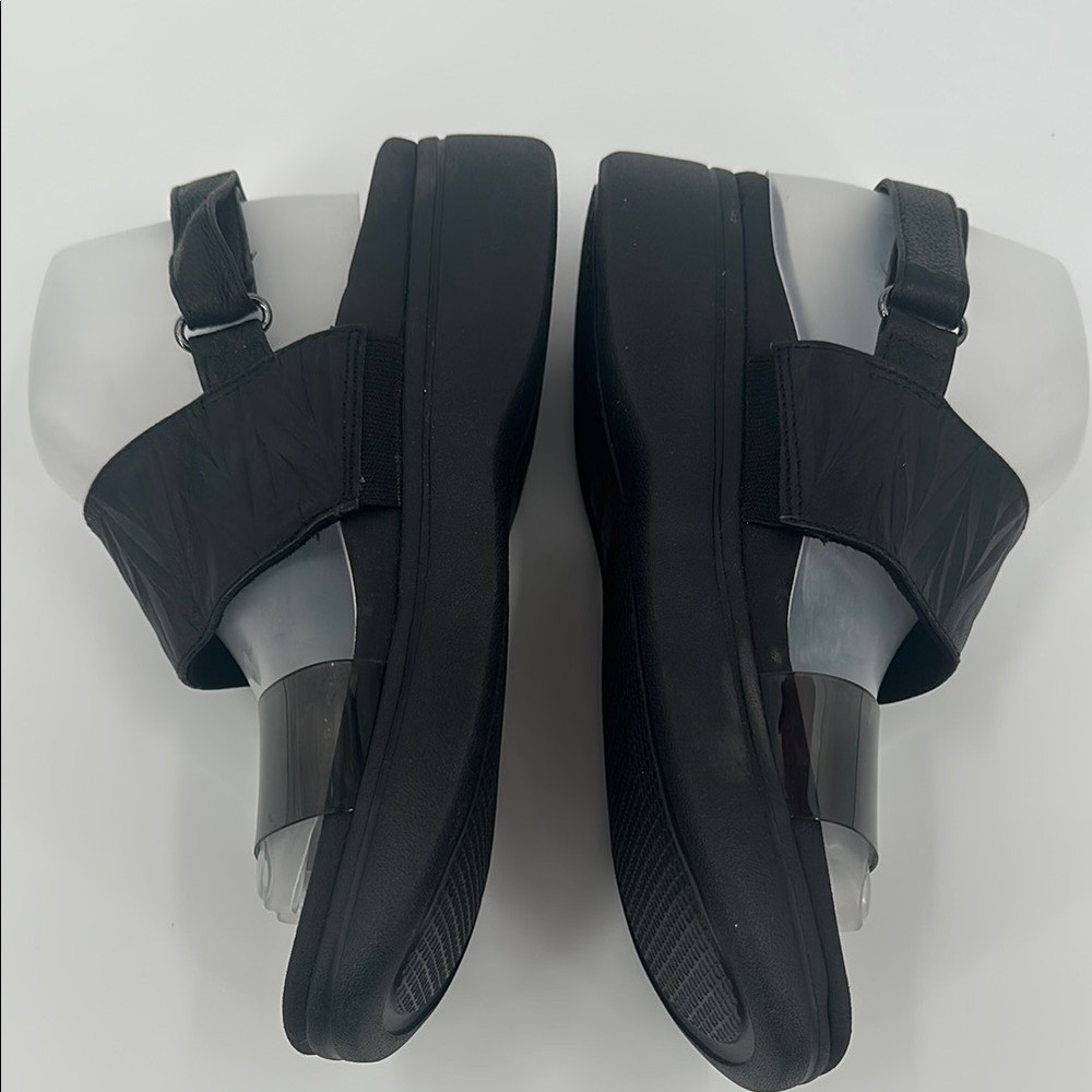 Vionic Black Platform Sandals Adjustable Ankle St… - image 3